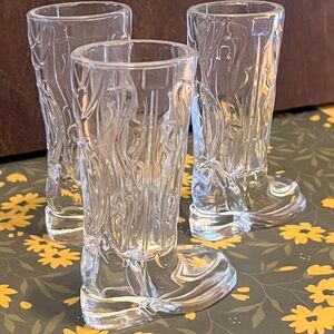 Clear Glass Boot Shot Glasses Set
